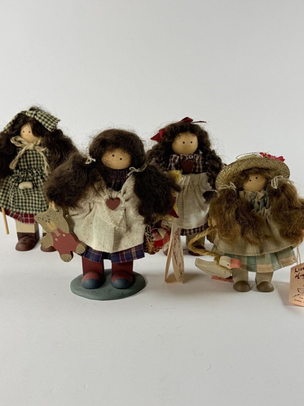 Vintage 1990's Lizzie High Doll 4 pc Girls Handmade Folk Art Country Home Decor